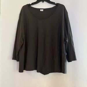 Poetry Boxy Fit Lagenlook Hemp And Cotton Blend Blouse Size 18